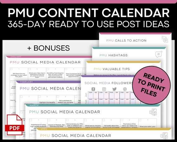 printable social media calendar template