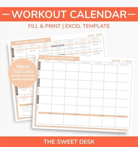 printable workout calendar template