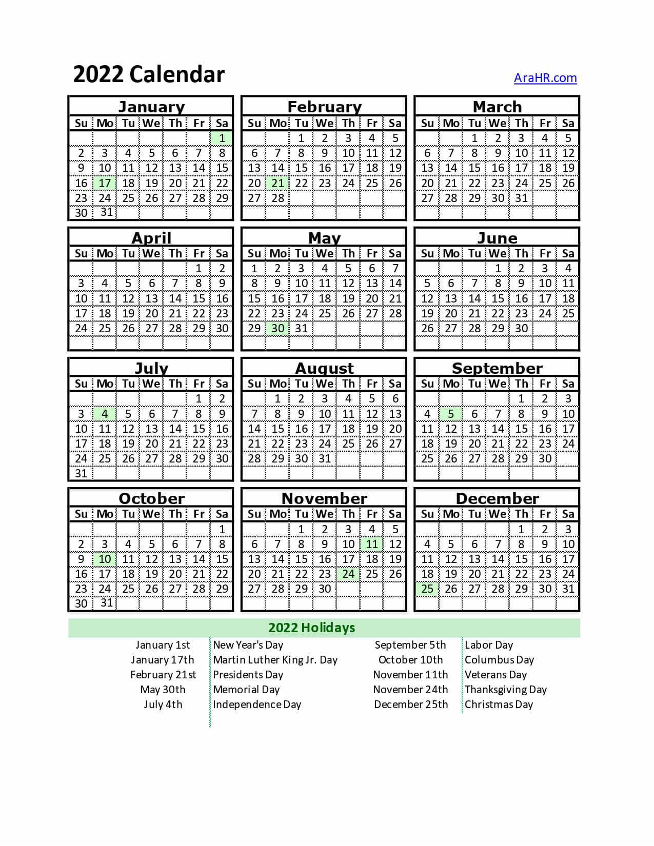 printable yearly calendar template