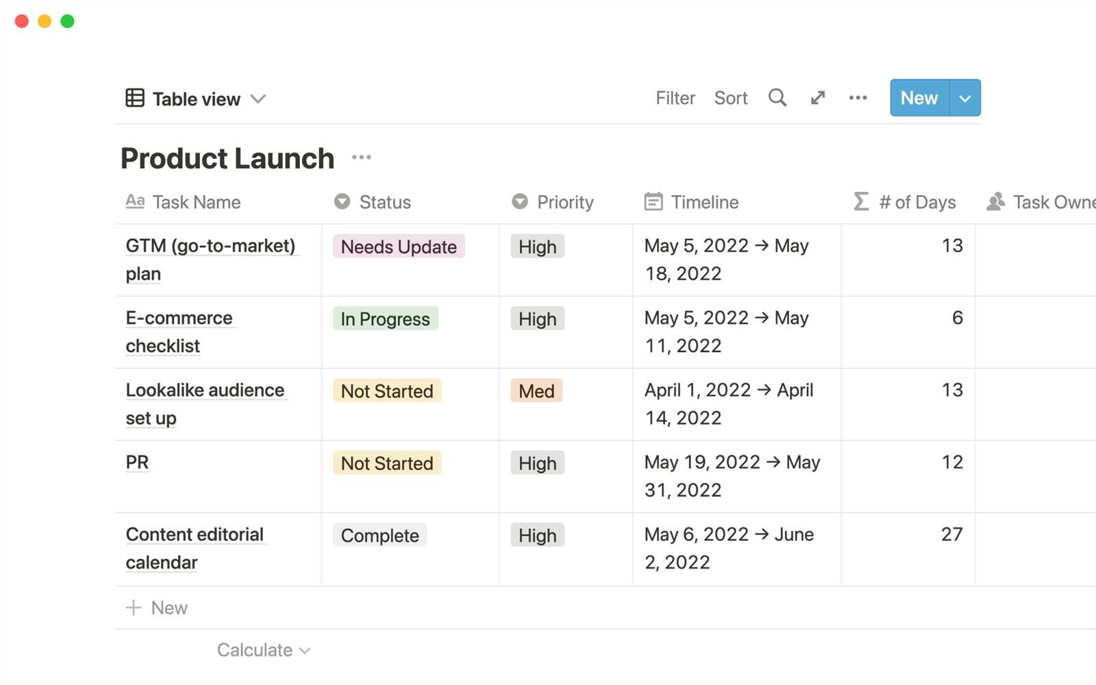 product launch calendar template