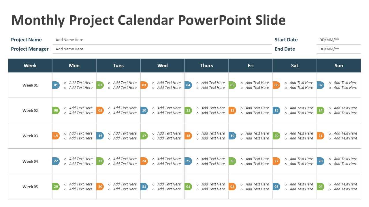 project calendar template powerpoint