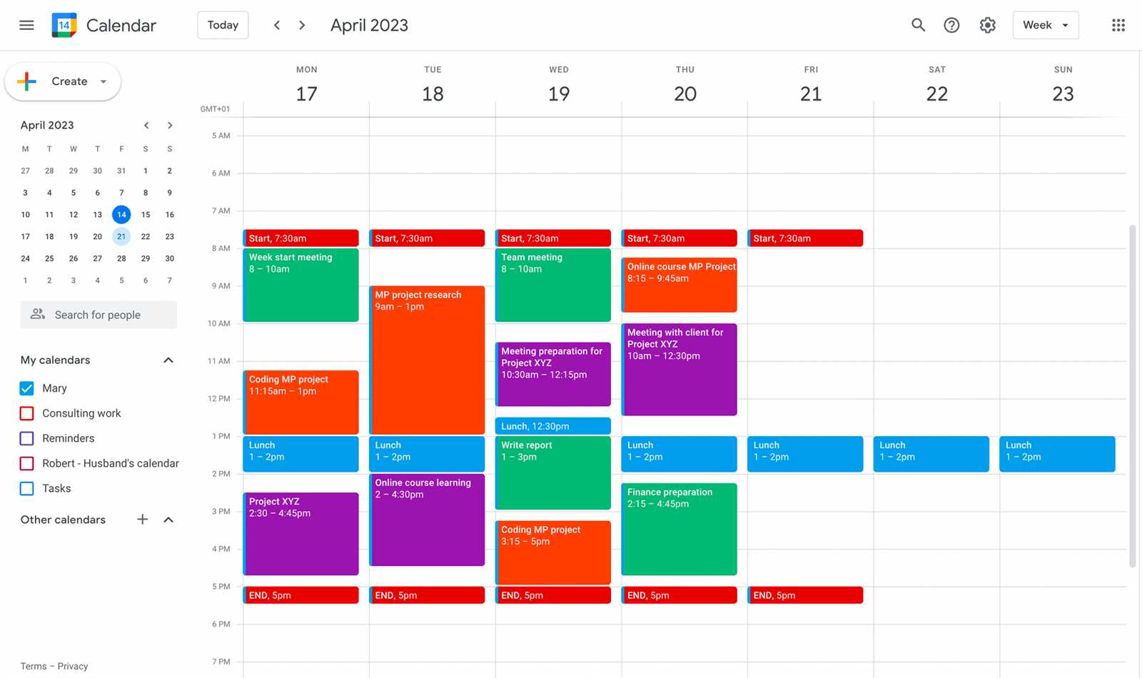 project management calendar template