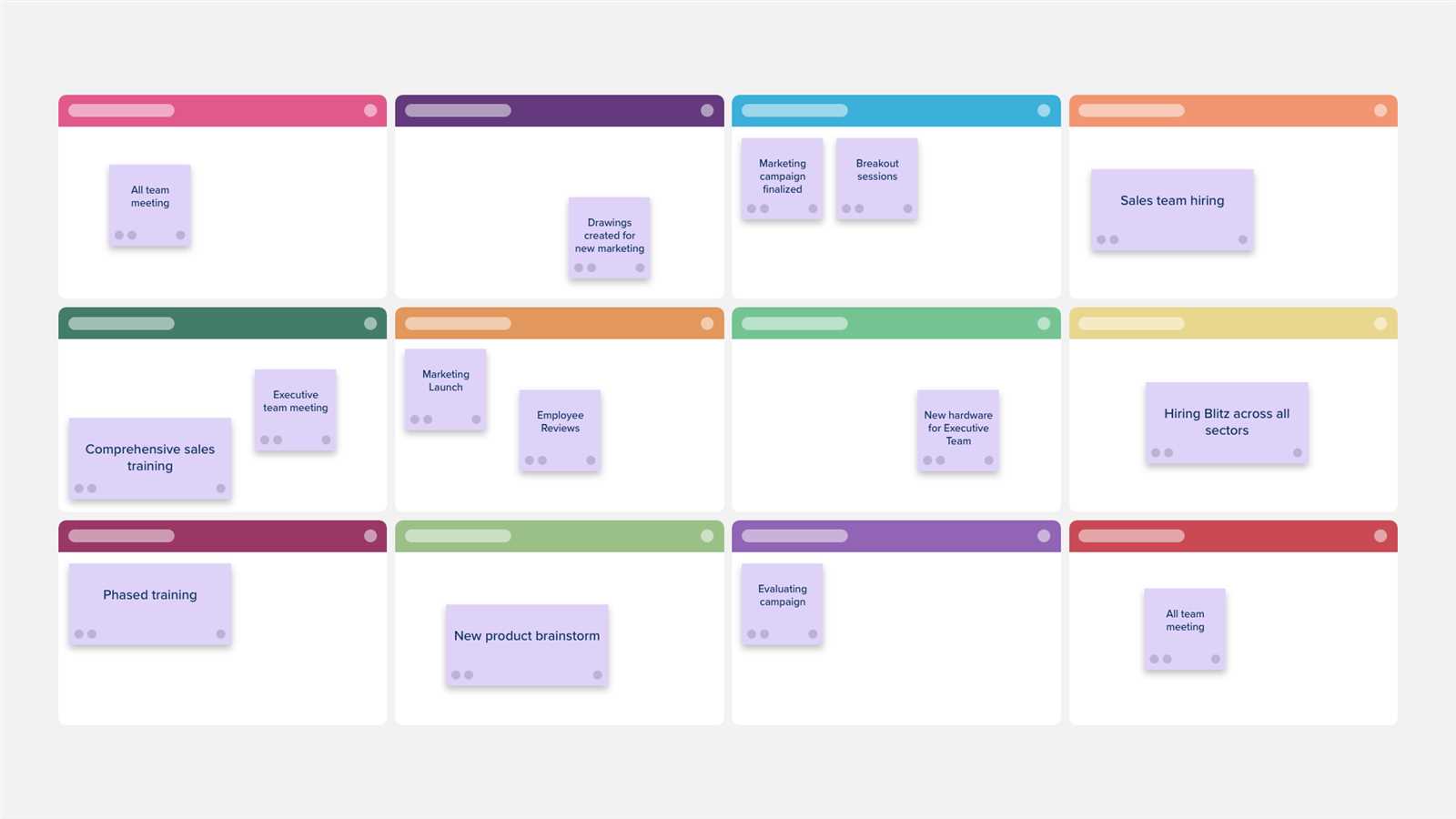 project manager calendar template