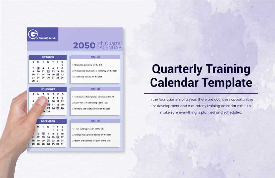 quarterly calendar templates