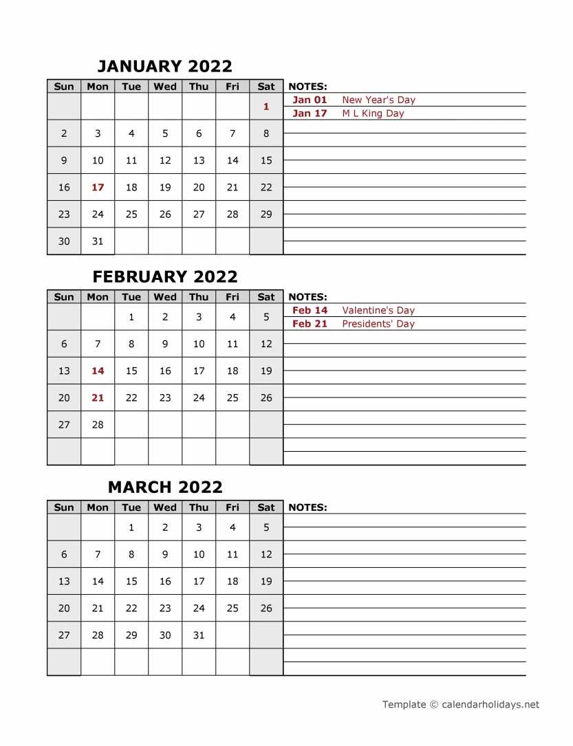 quarterly calendar templates