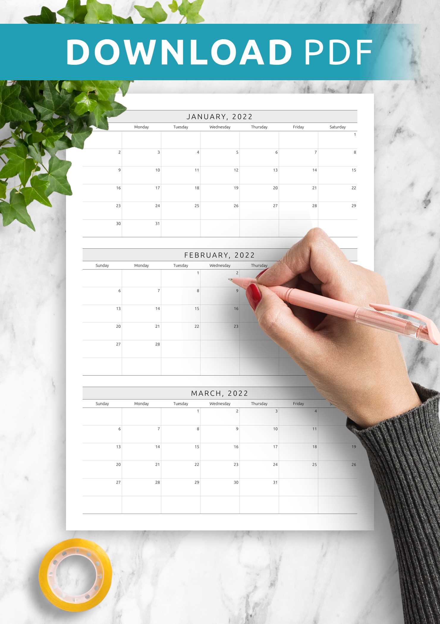 quarterly calendar templates