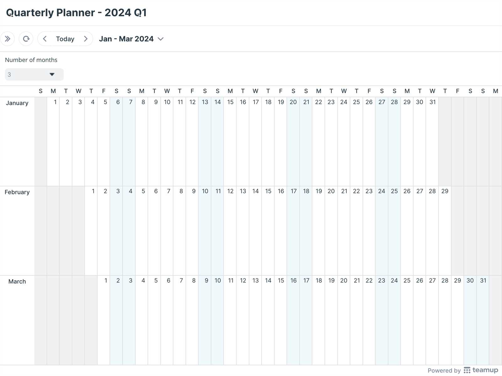 quarterly event calendar template