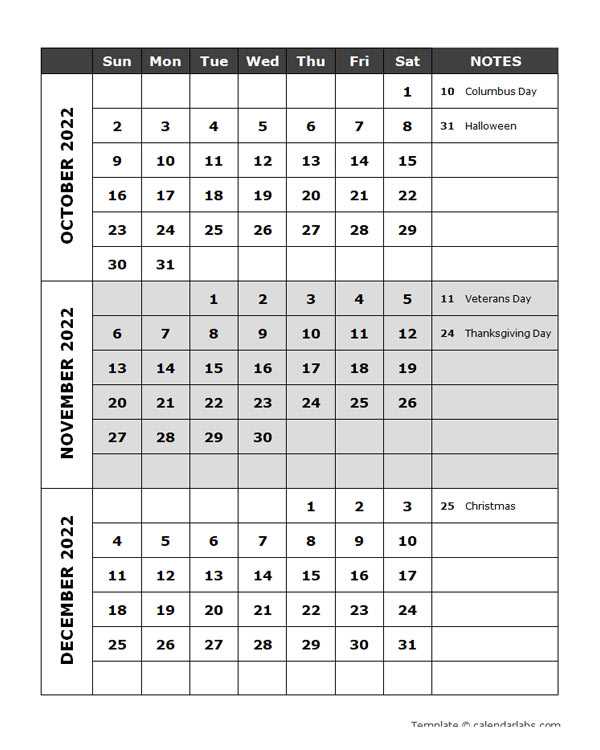 quarterly event calendar template