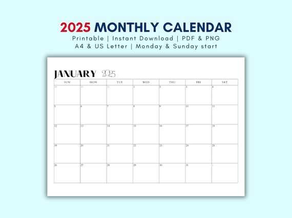 quick calendar template 2025