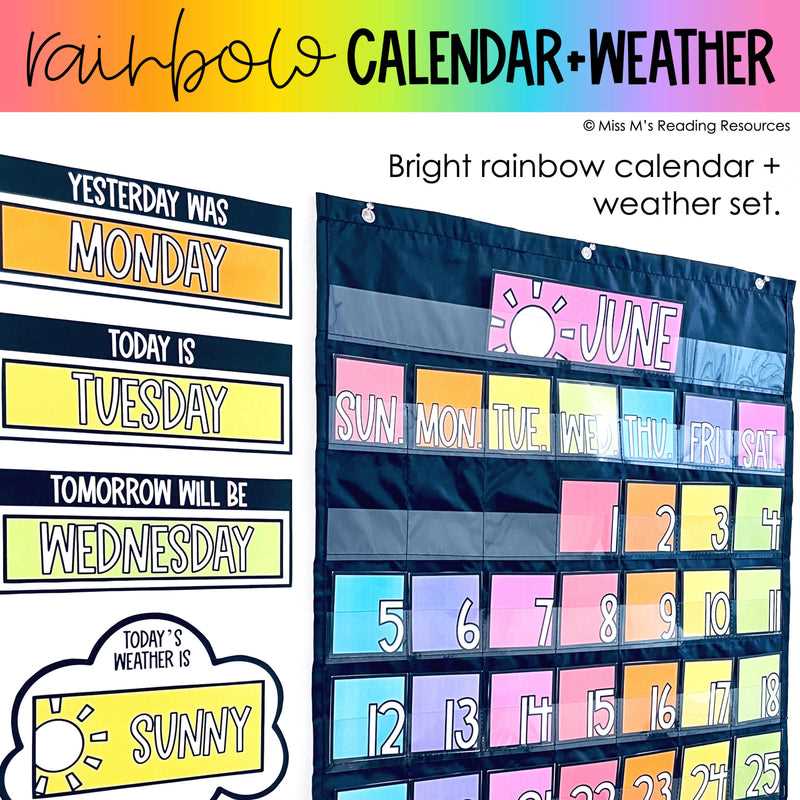 rainbow calendar template