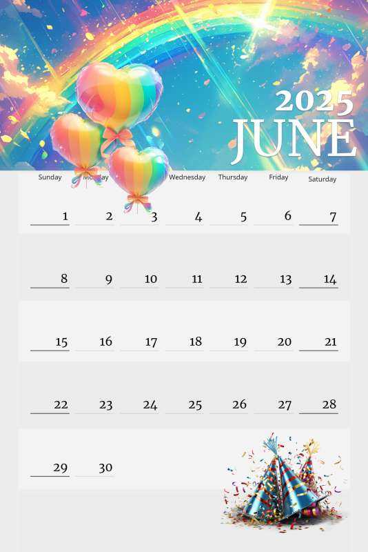 rainbow calendar template