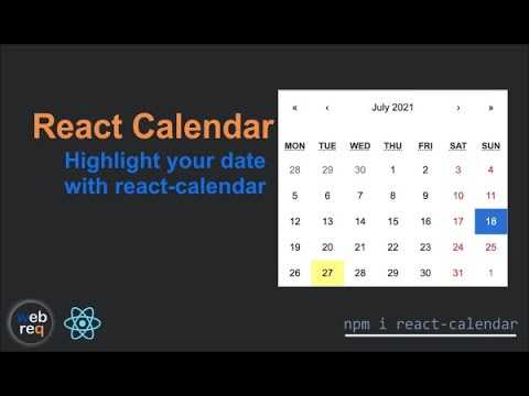 react calendar template