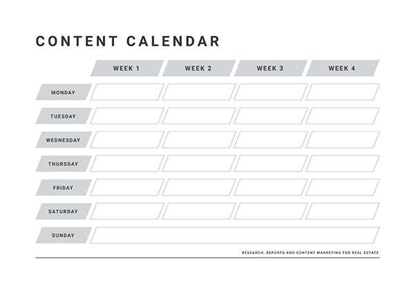 real estate marketing calendar template