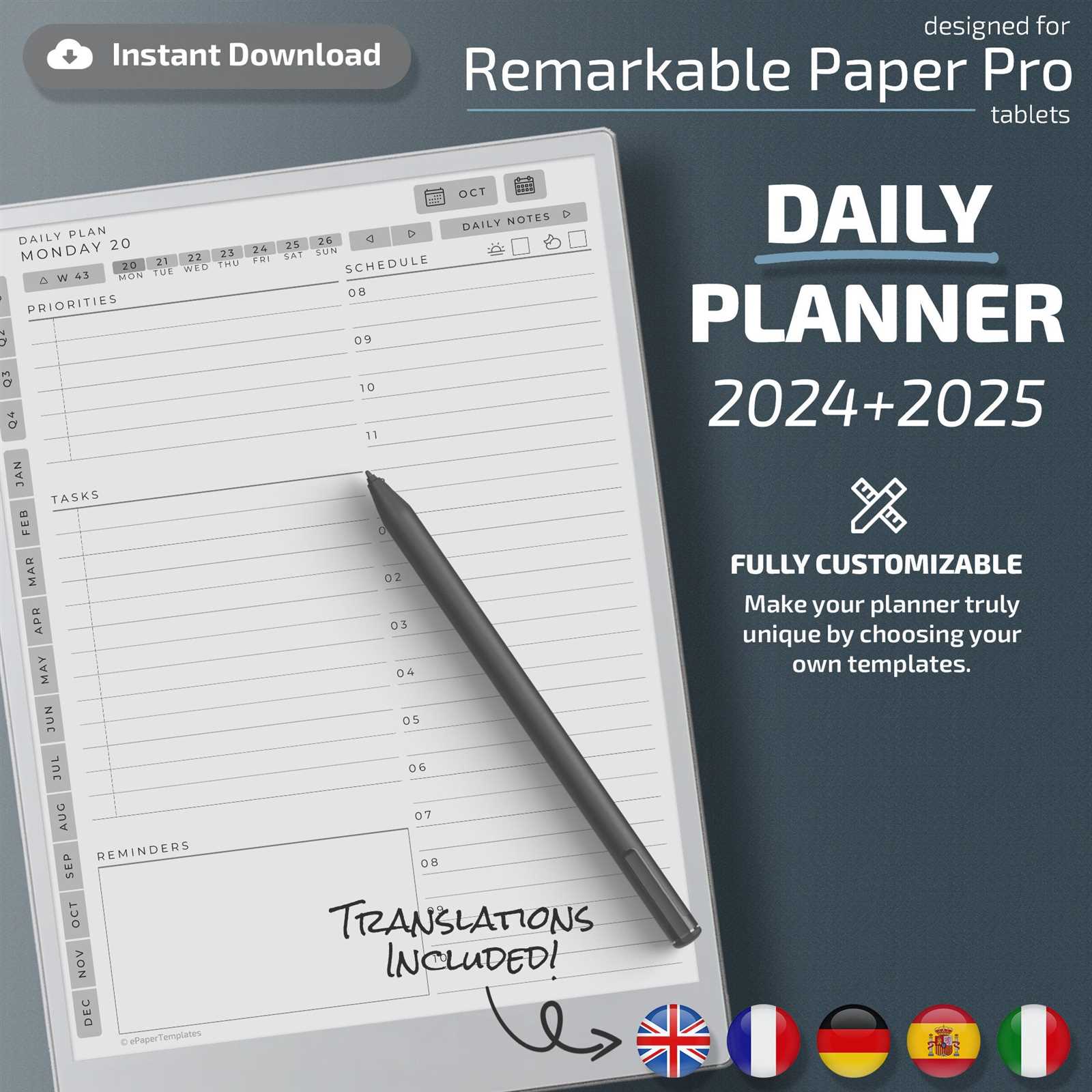 remarkable 2 calendar template free