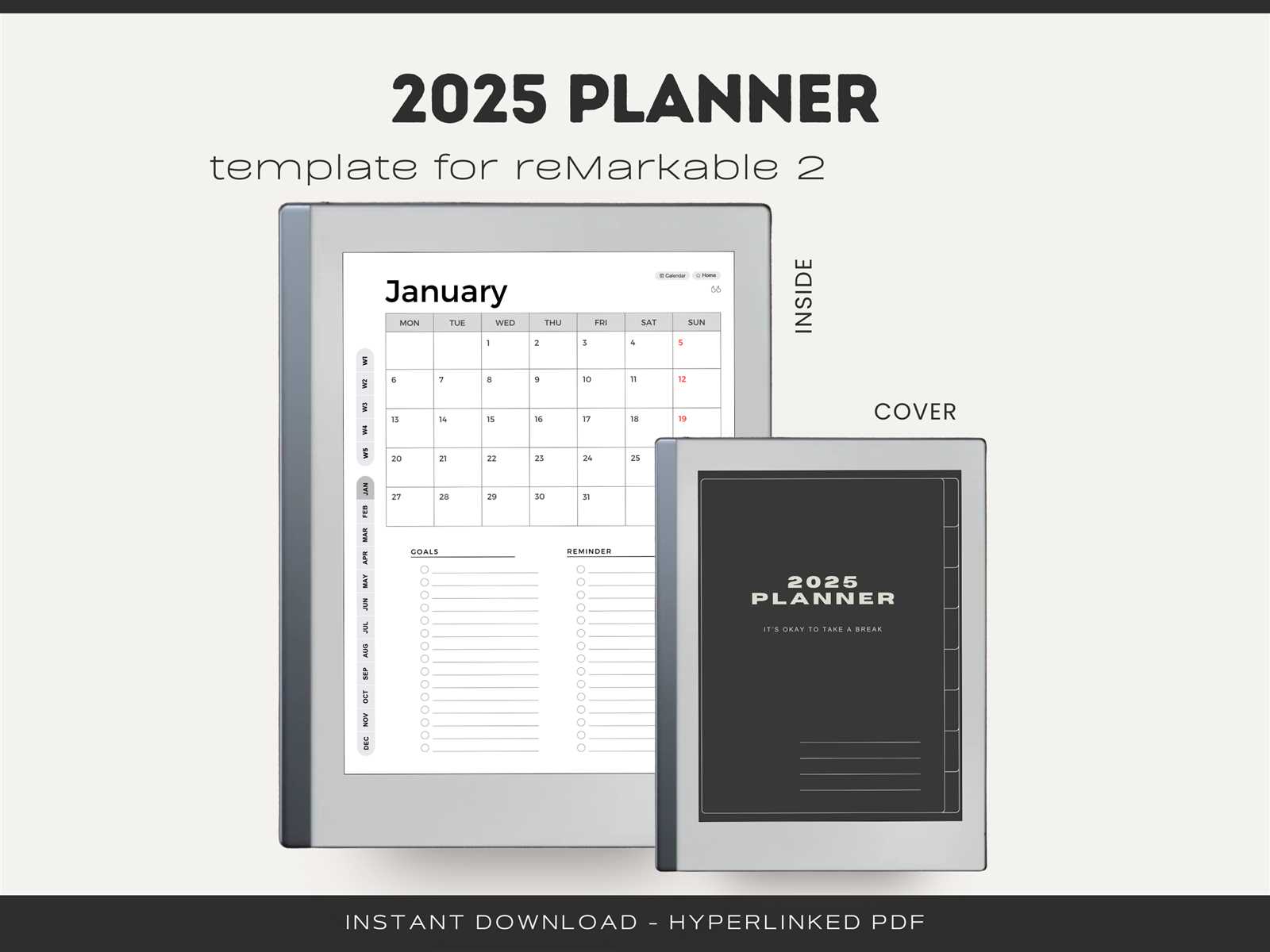 remarkable calendar template 2025