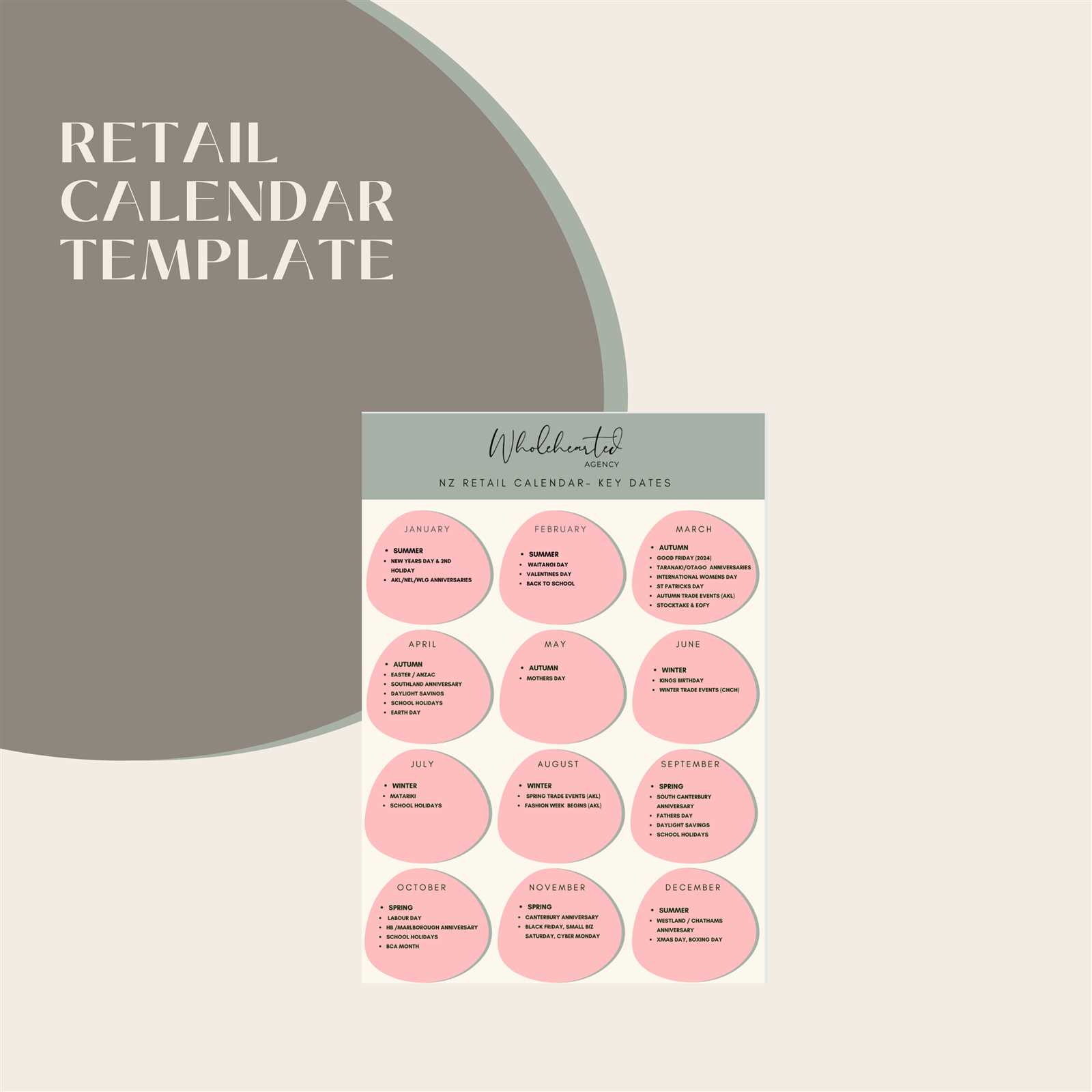 retail marketing calendar template