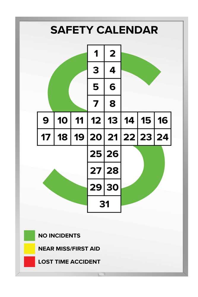 safety cross calendar template