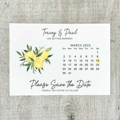 save the date calendar card template
