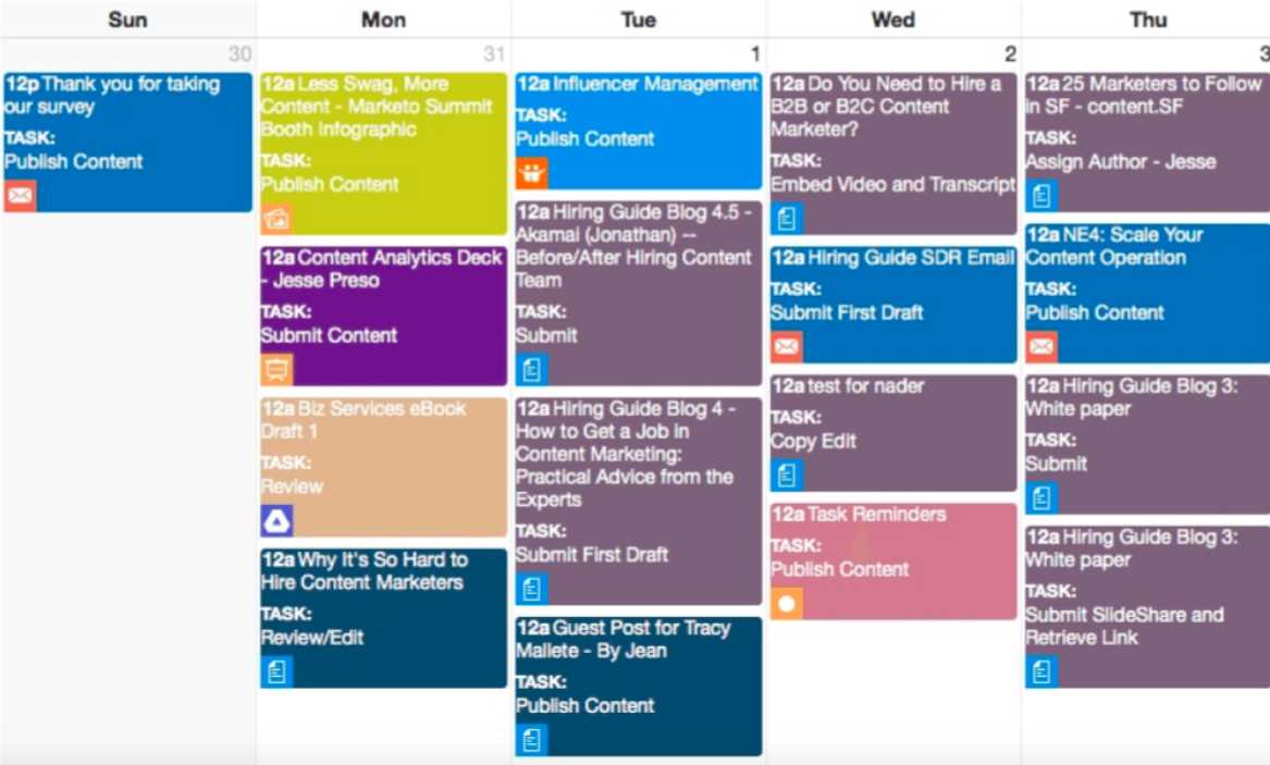 seo content calendar template