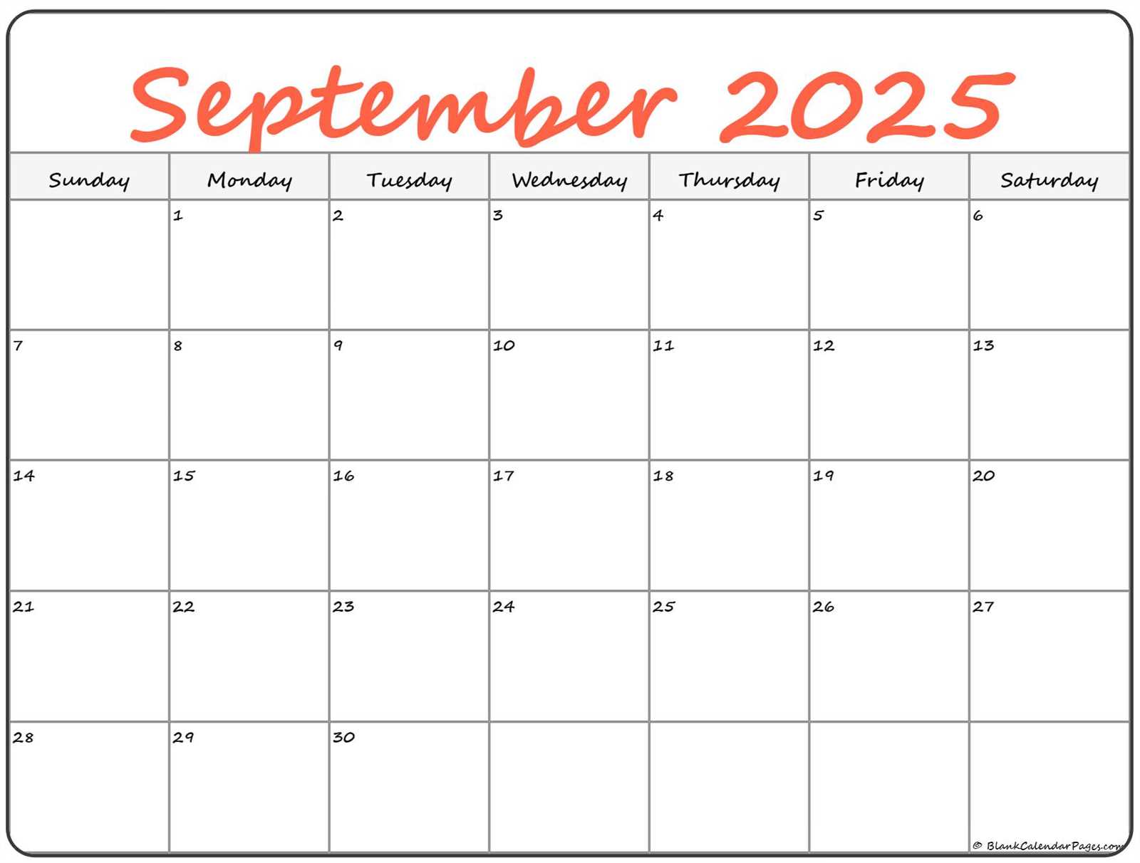 september 2025 calendar template free