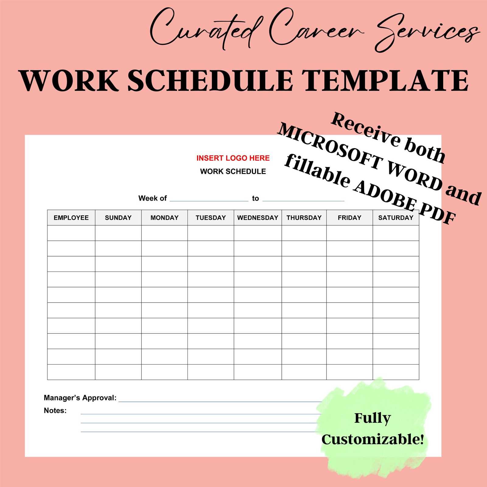 service calendar template