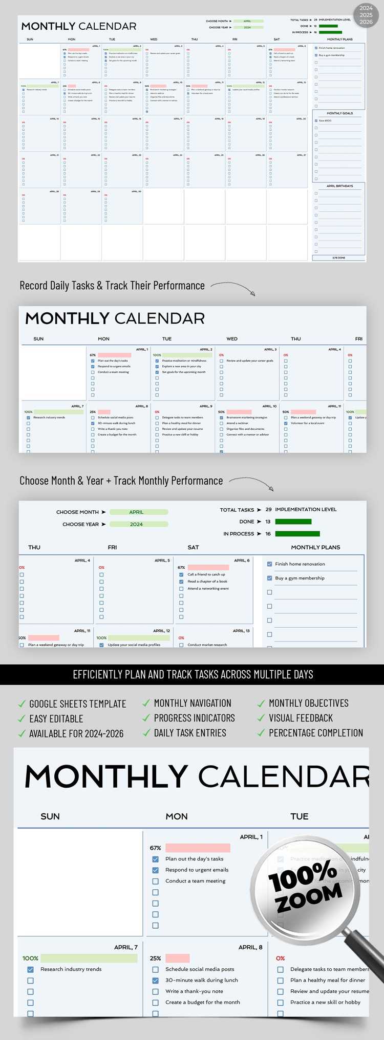 sheets monthly calendar template