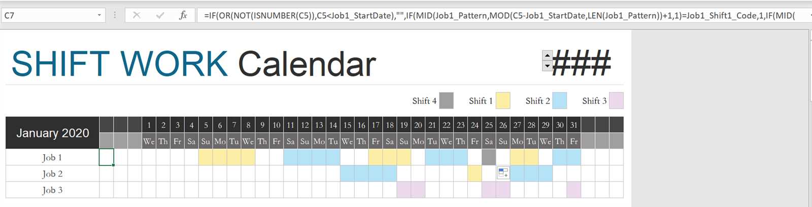 shift work calendar template 2025