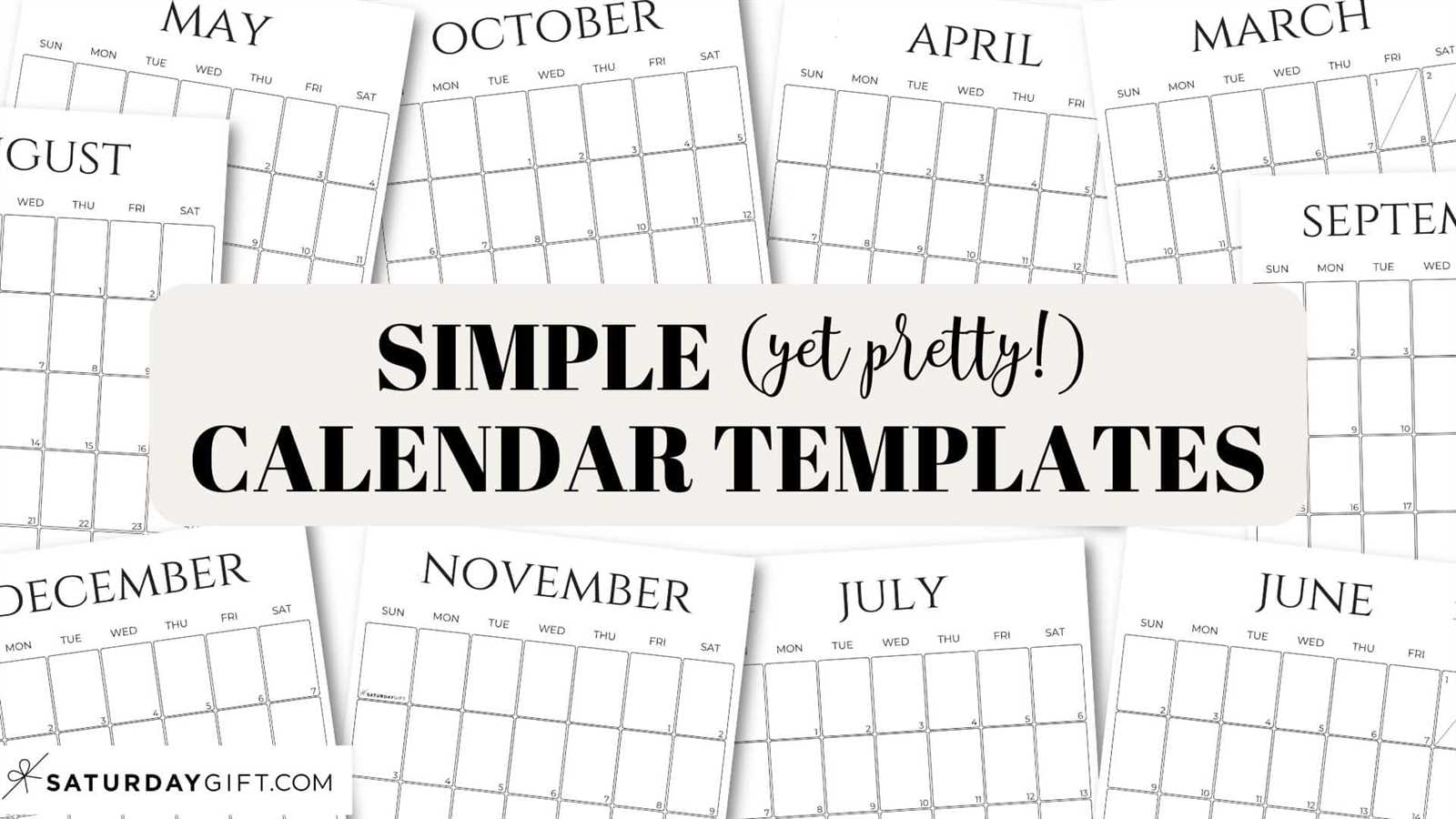 simple monthly calendar template