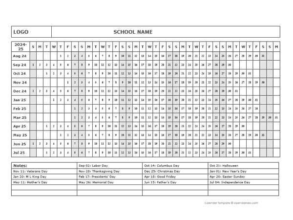 single page calendar template with photo