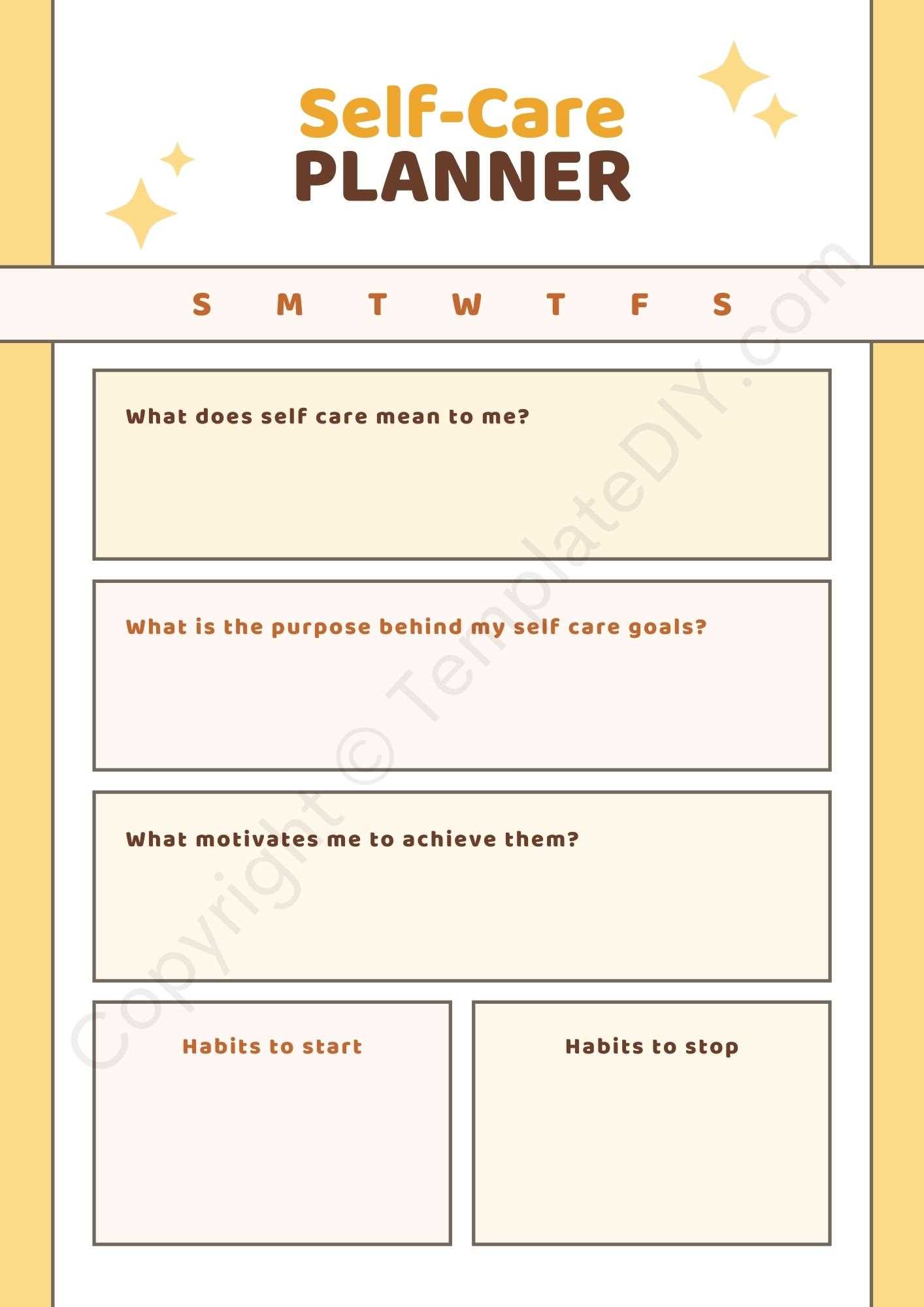 skincare calendar template