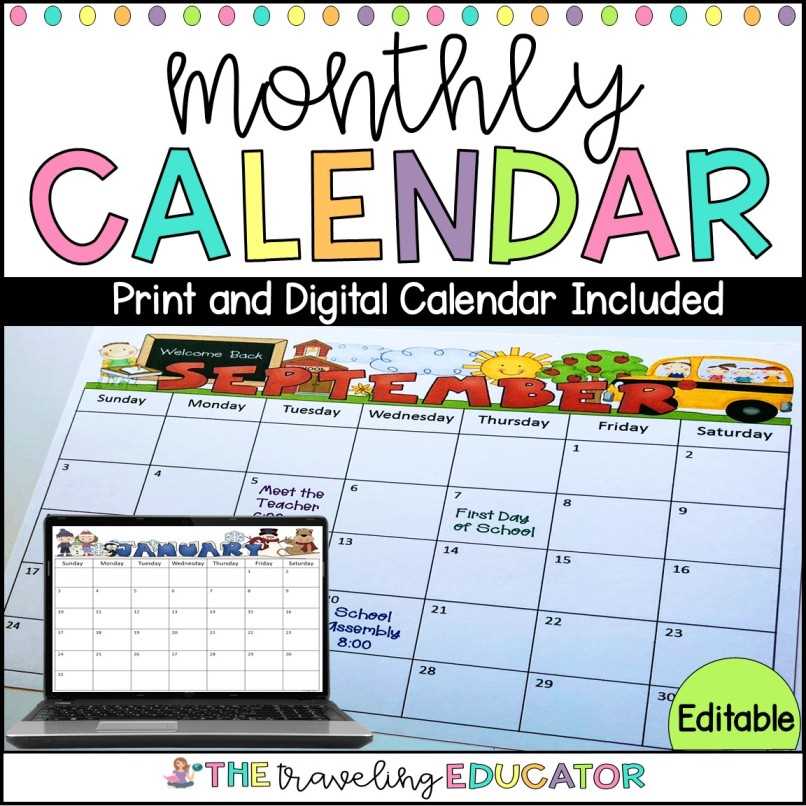 snack calendar template kindergarten