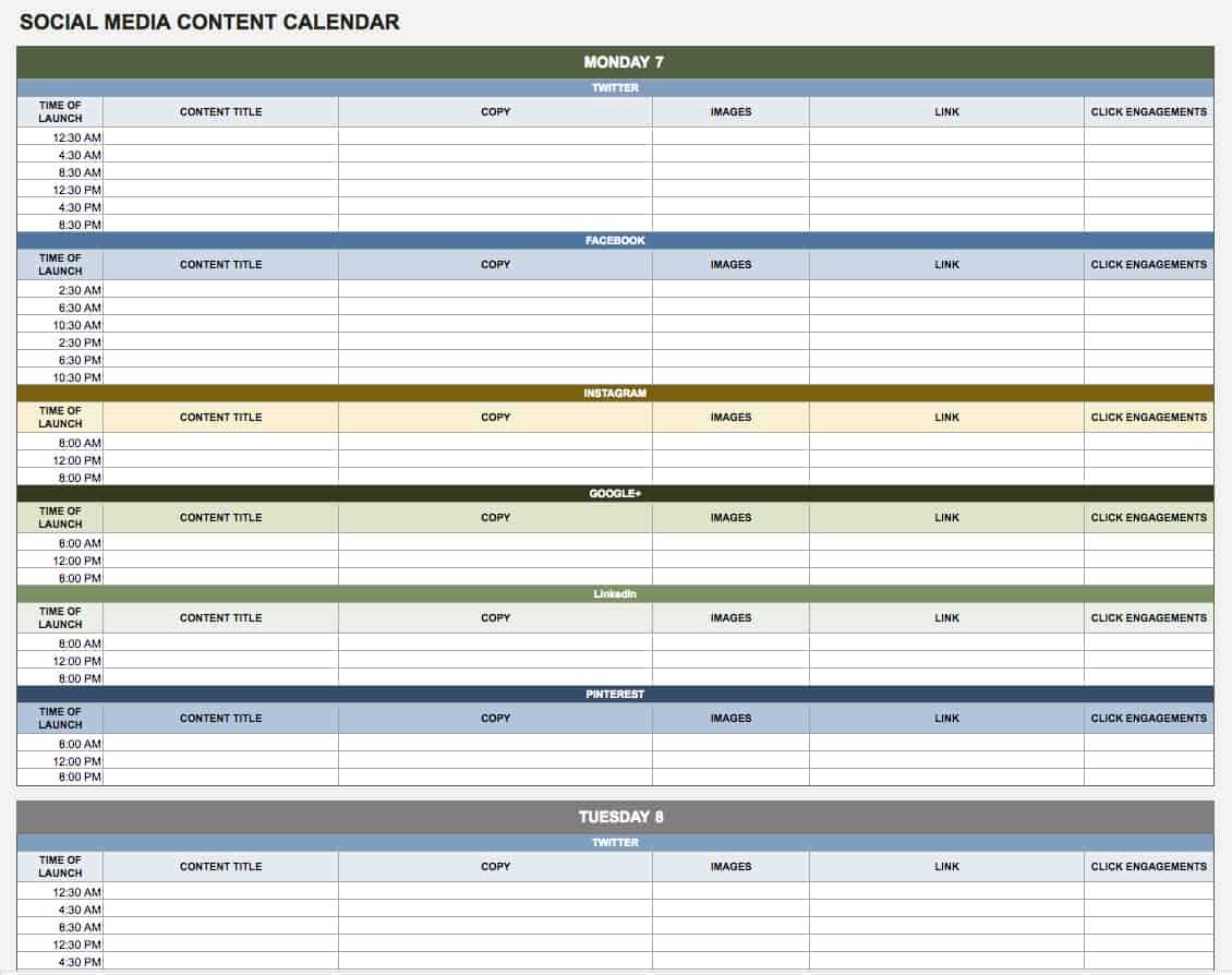 social media calendar 2025 template