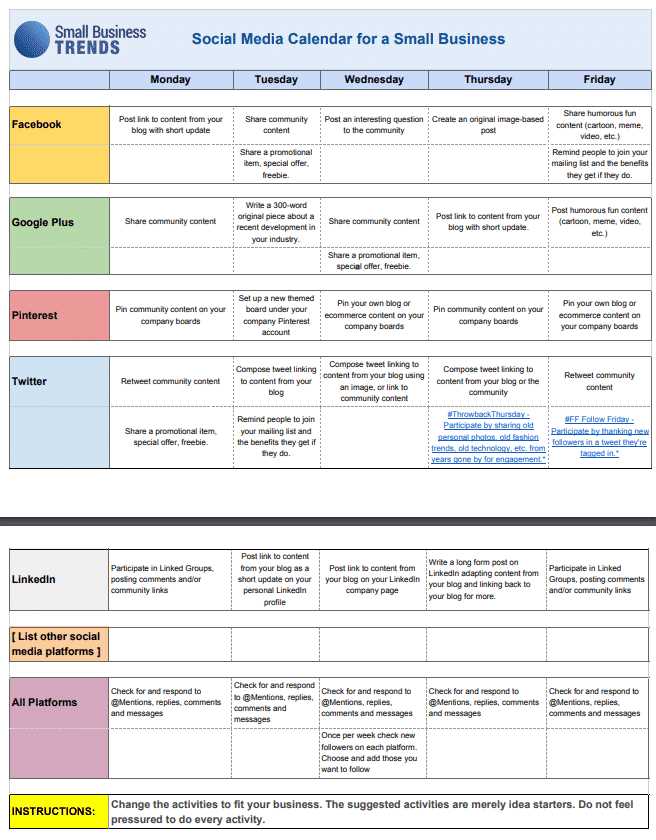 social media calendar template 2025