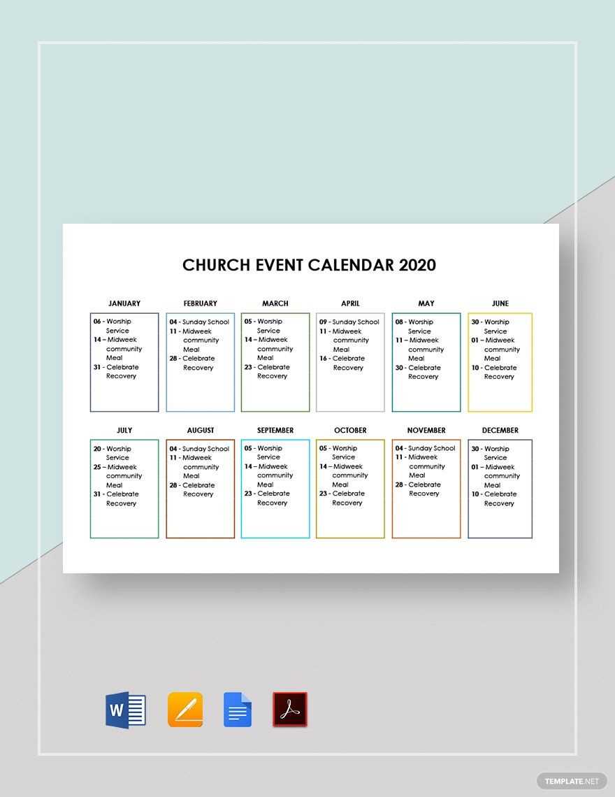 social media calendar template church