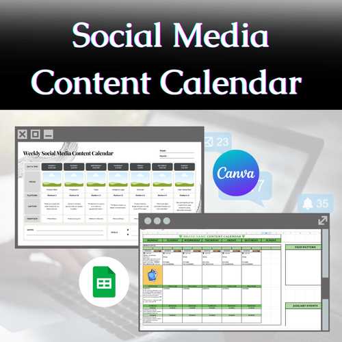 social media content calendar free template