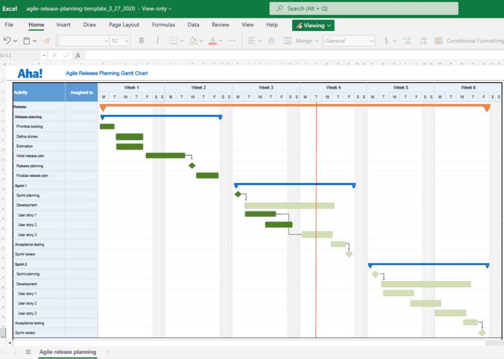 software release calendar template