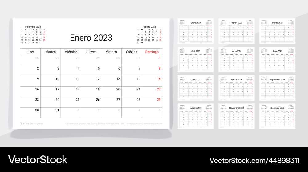 spanish calendar template