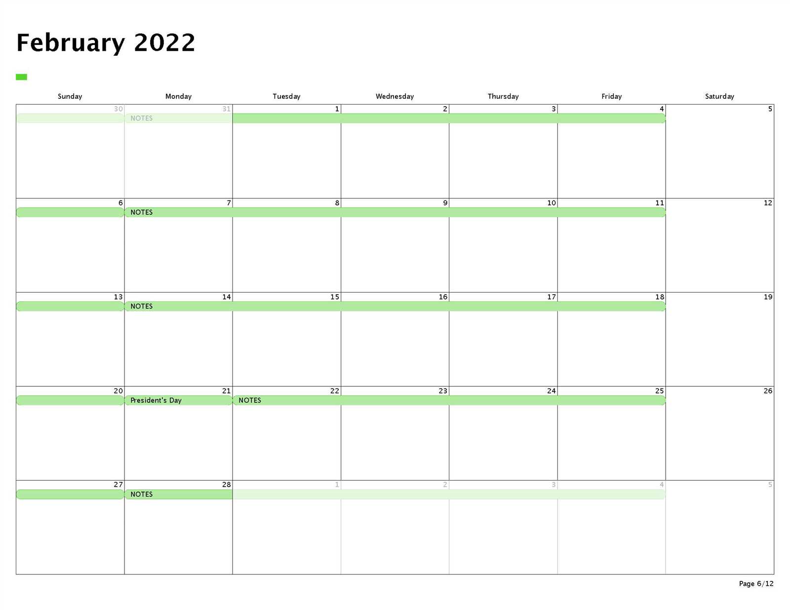 split calendar template