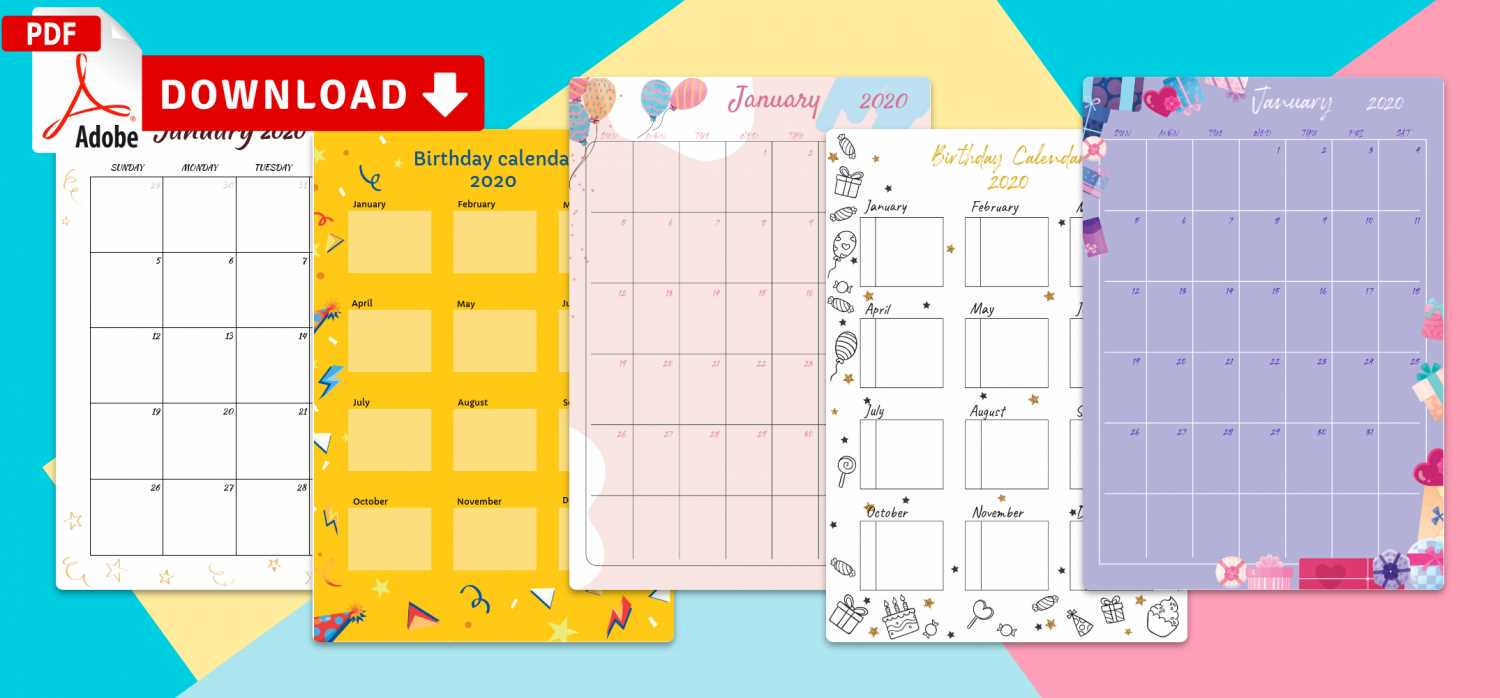 staff birthday calendar template