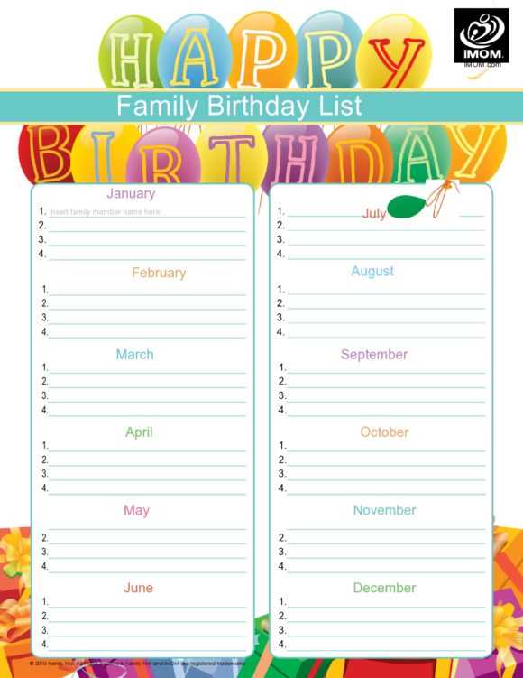 staff birthday calendar template