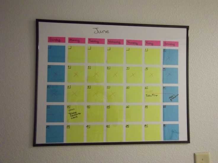 sticky note calendar template