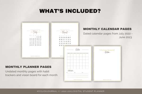 student calendar planner template