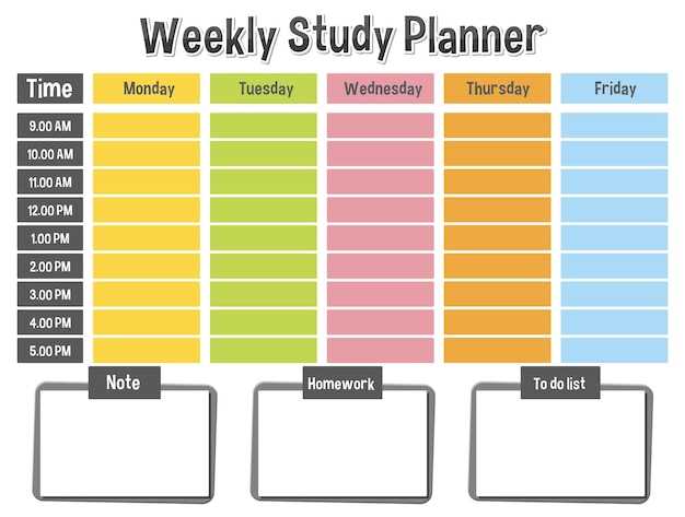 study planner calendar template