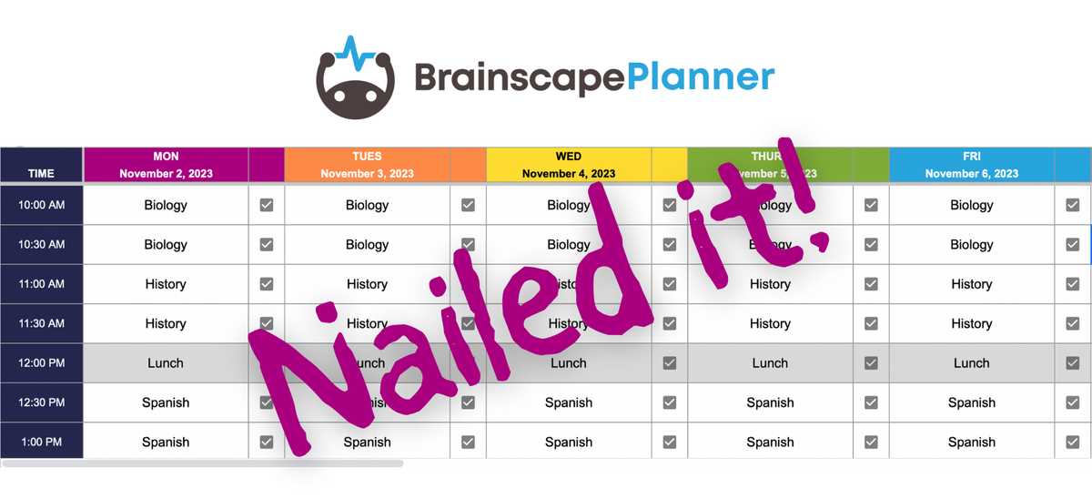 study planner calendar template