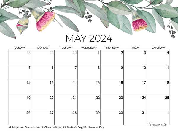 summer 2026 calendar template