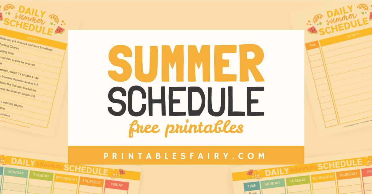 summer activity calendar template