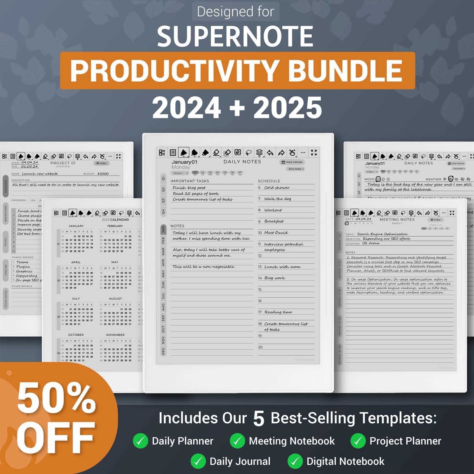 supernote calendar template