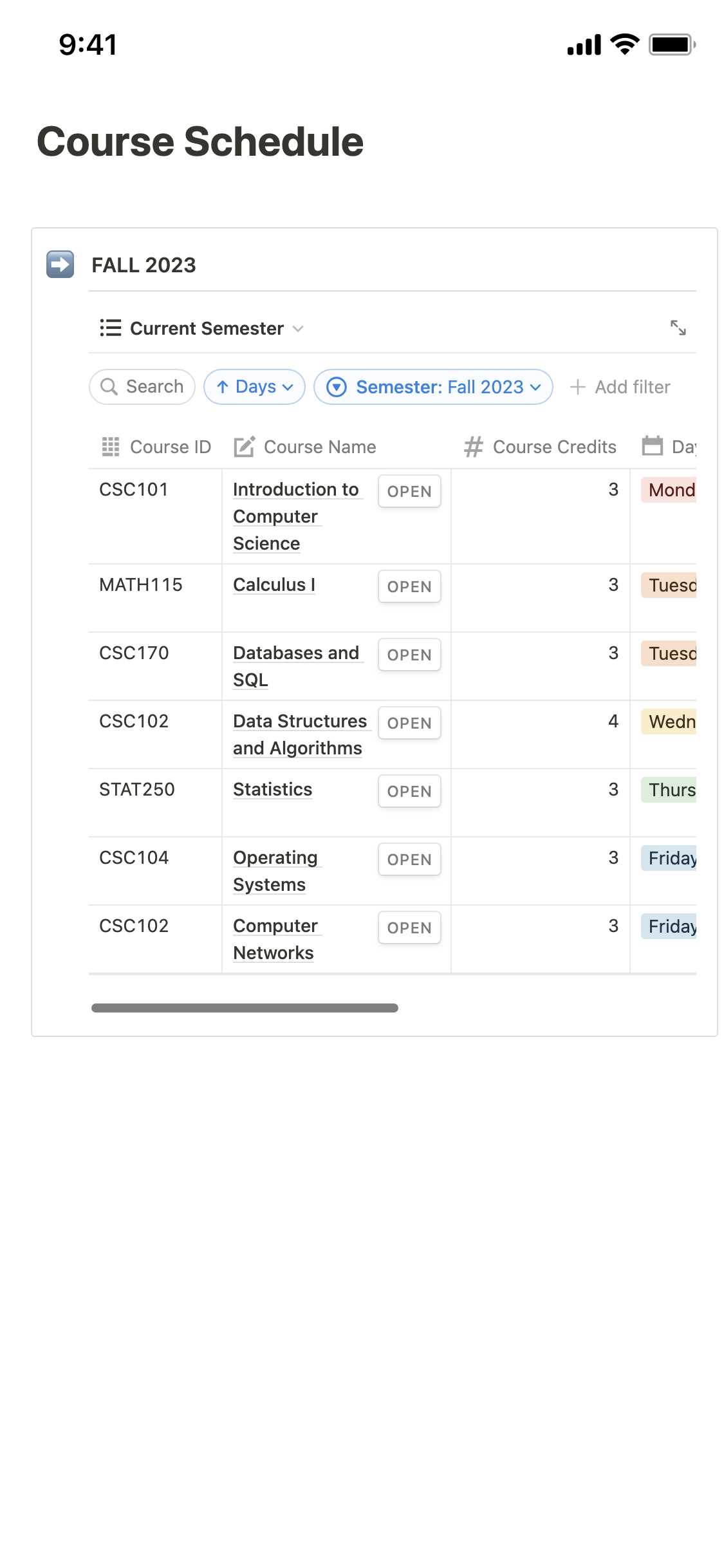 syllabus calendar template