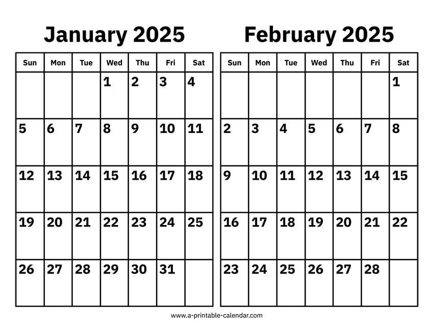 template calendar january 2025