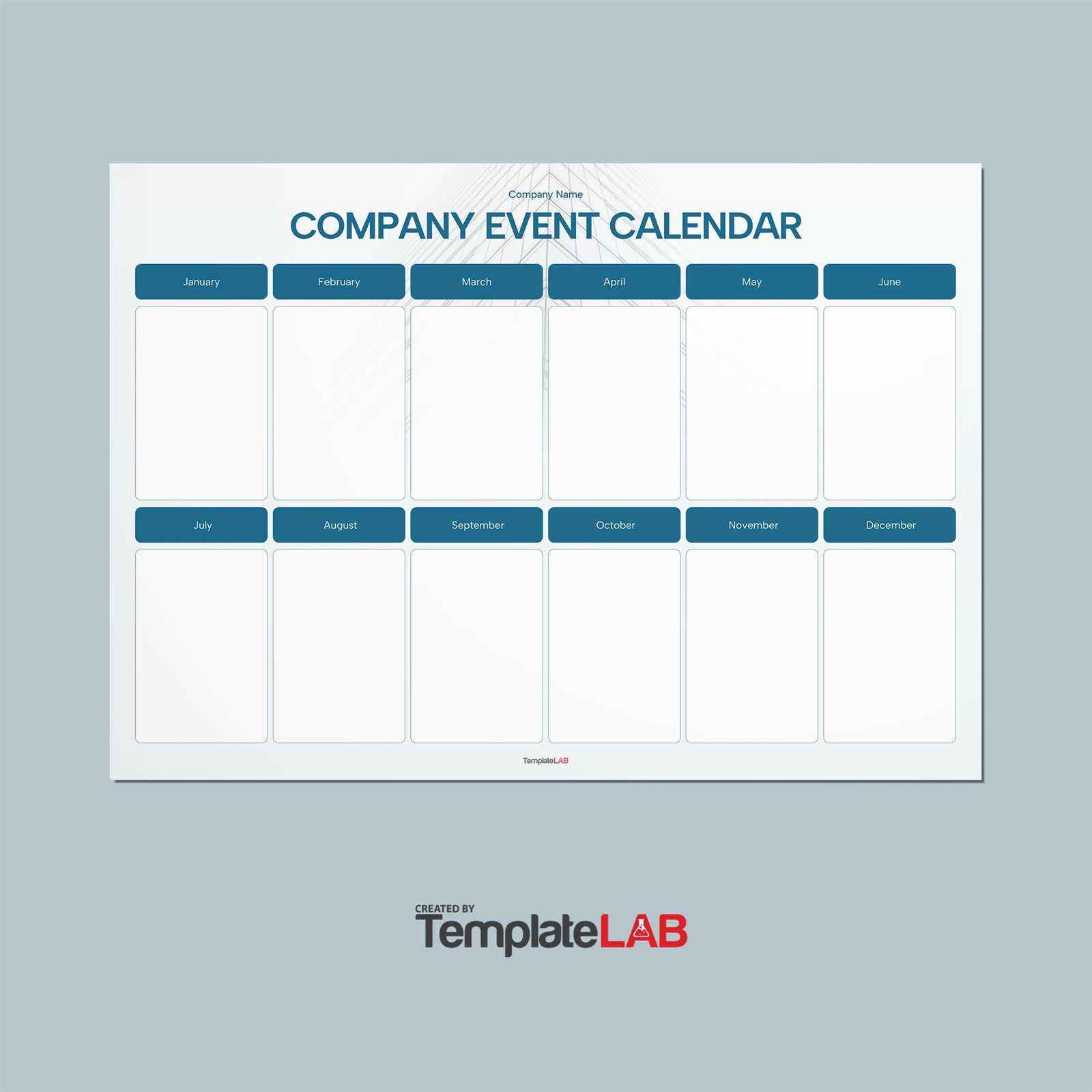 template for calendar of events